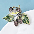 PENDRA Fruitbird Cute Fruit and Bird Brooch