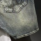 Harajuku Fashion Luxury Clothing Men's Knee-length Shorts Summer Denim Casual Jeans Vintage Washed  High-end Streetwear Shorts