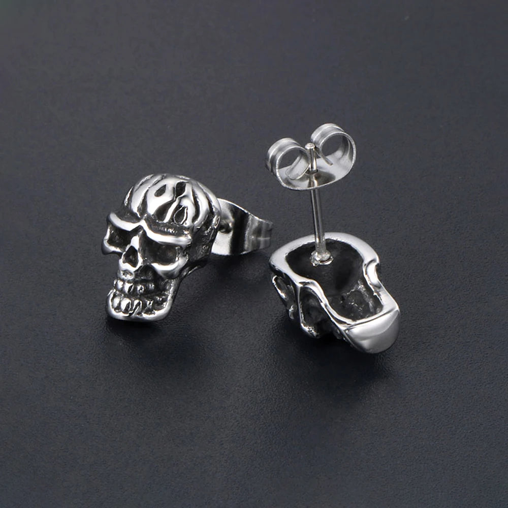PENDRA Skullpunk Gothic Skull Earrings