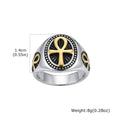 Punk Ankh Cross Rings for Men,Vintage Stainless Steel Signet Ring Statement Ring,Religious Amulet Jewelry Gift
