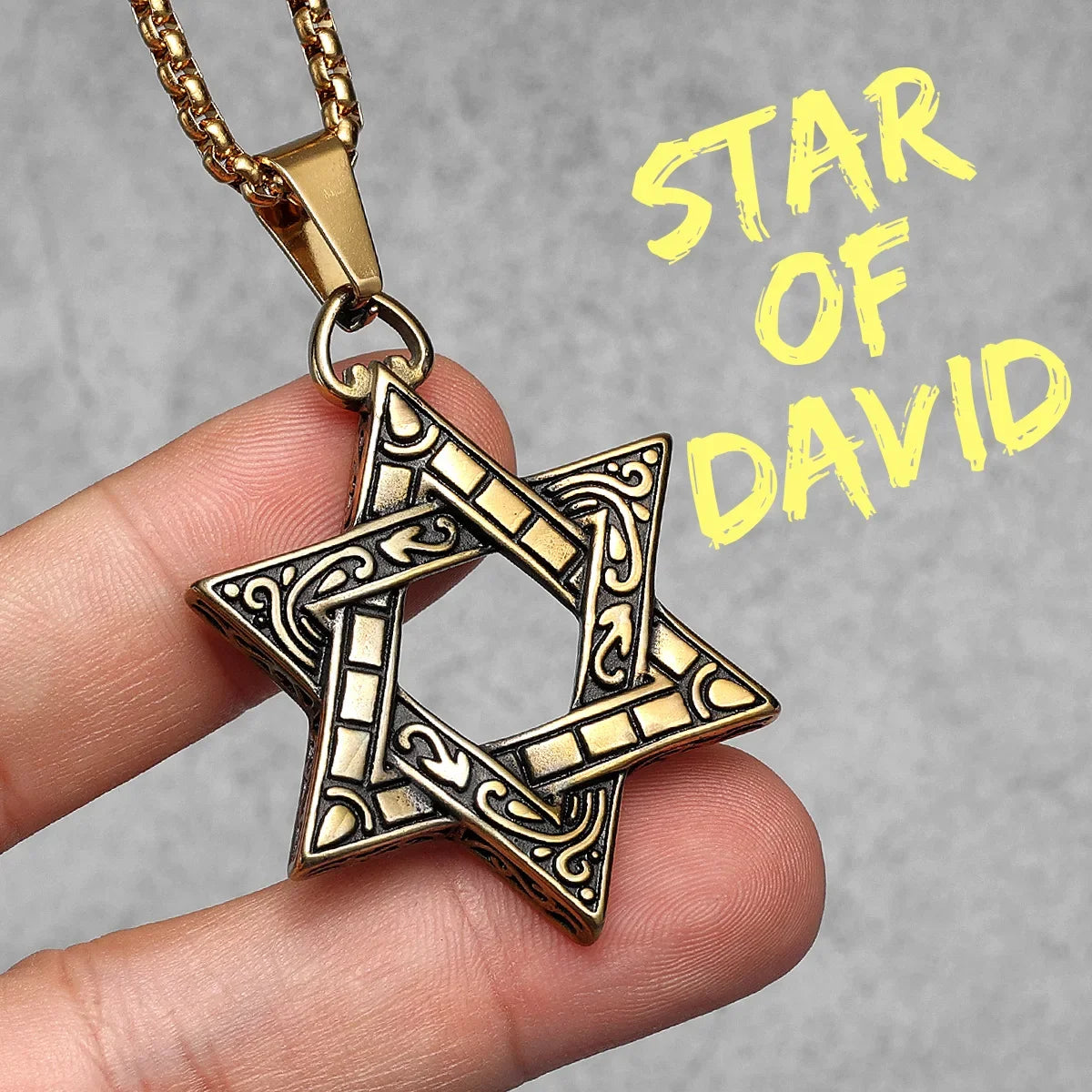 PENDRA Star David Masonic Steel Necklace