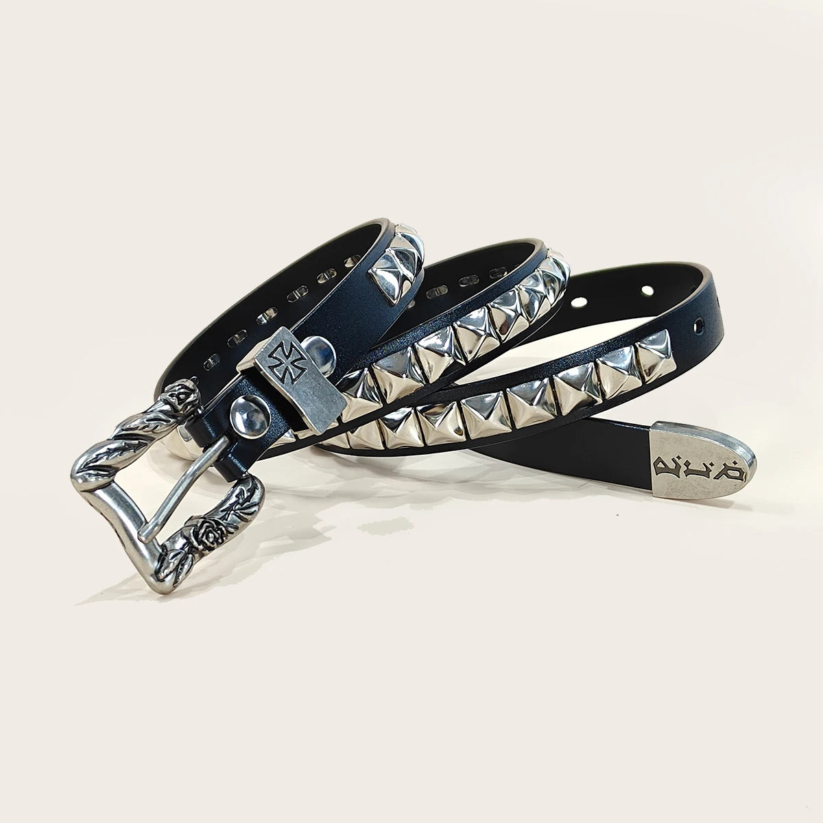 Luxury Designer Brand Belt for Men and Women Tower Rivet Real Genuine Cowhide Leather Pin Belt Male Black Punk Belt for Jeans