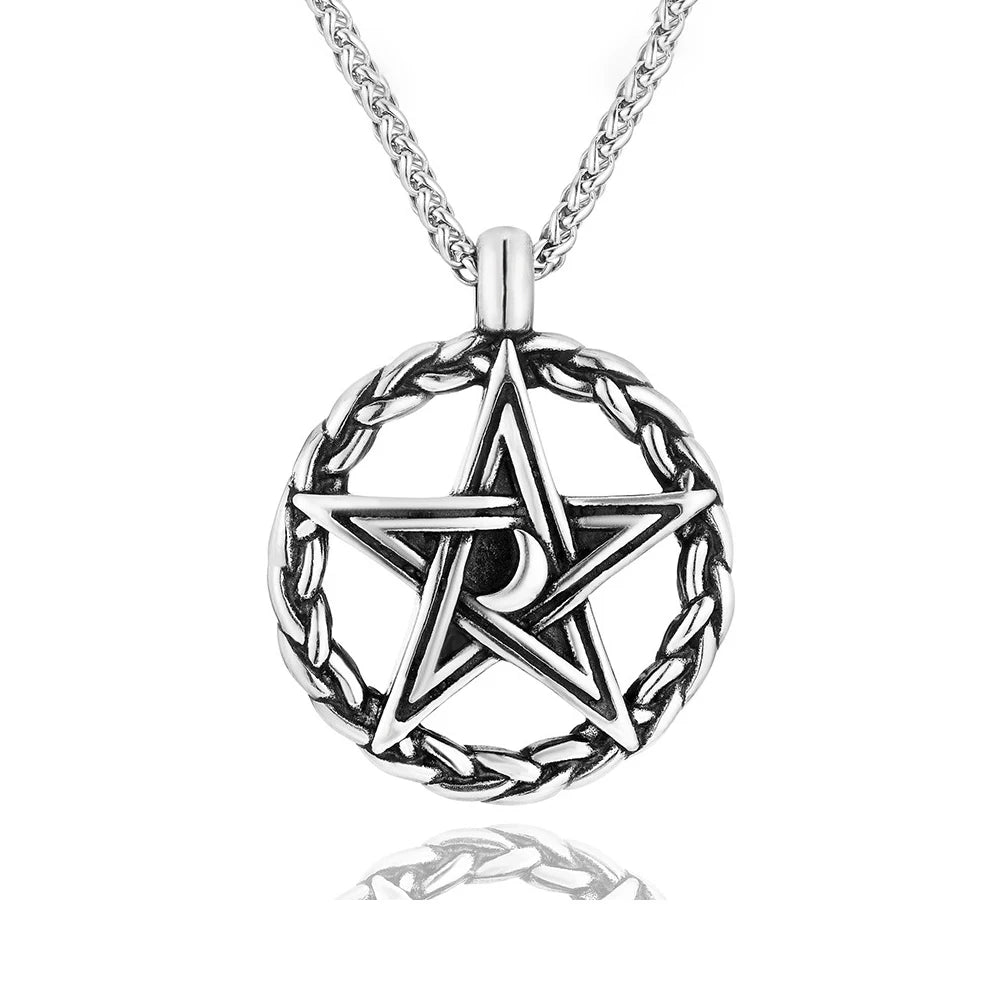 PENDRA Pentagramforge Vintage Stainless Steel Pentagram Necklace