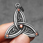 PENDRA Celtic Knot Gemstone Steel Necklace