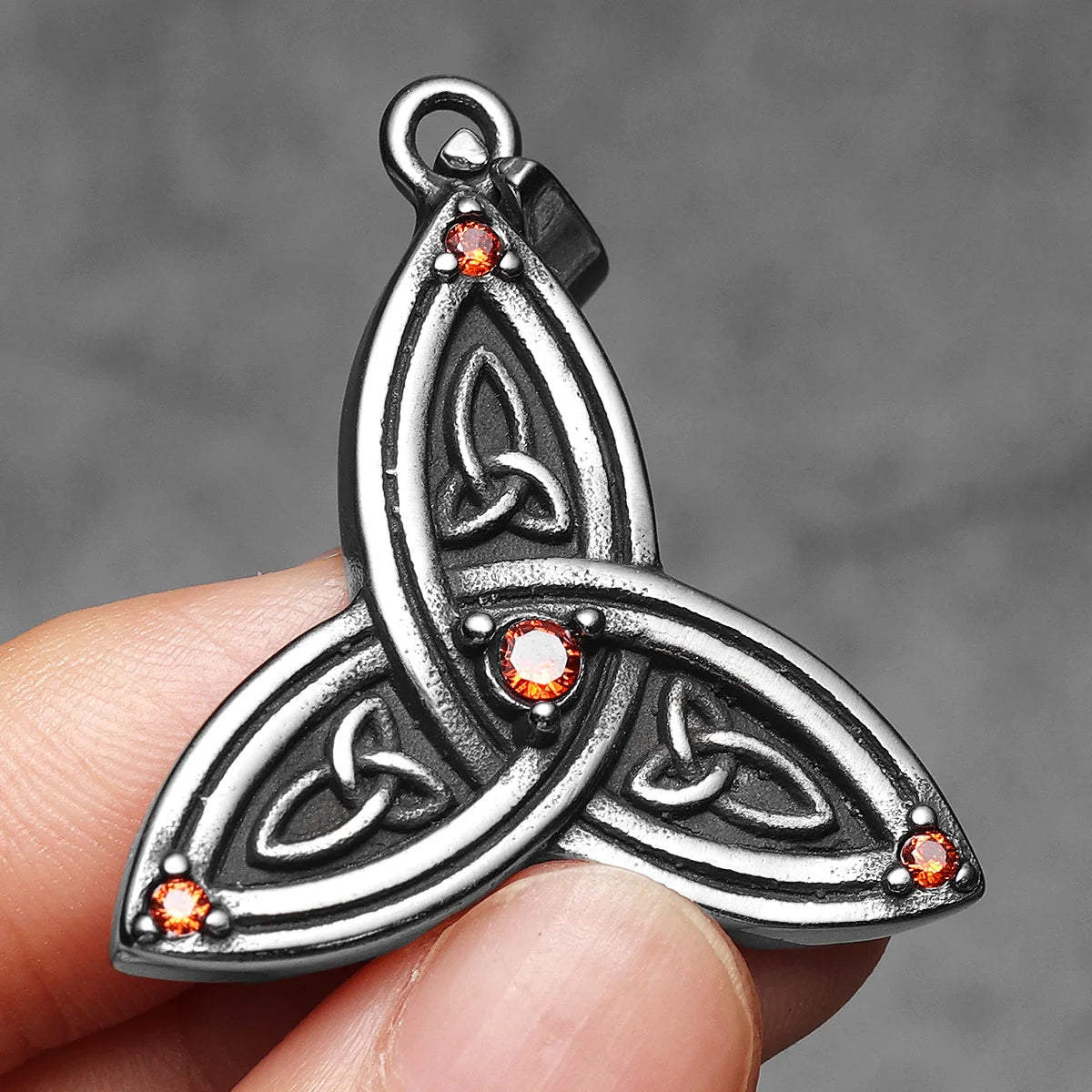 PENDRA Celtic Knot Gemstone Steel Necklace