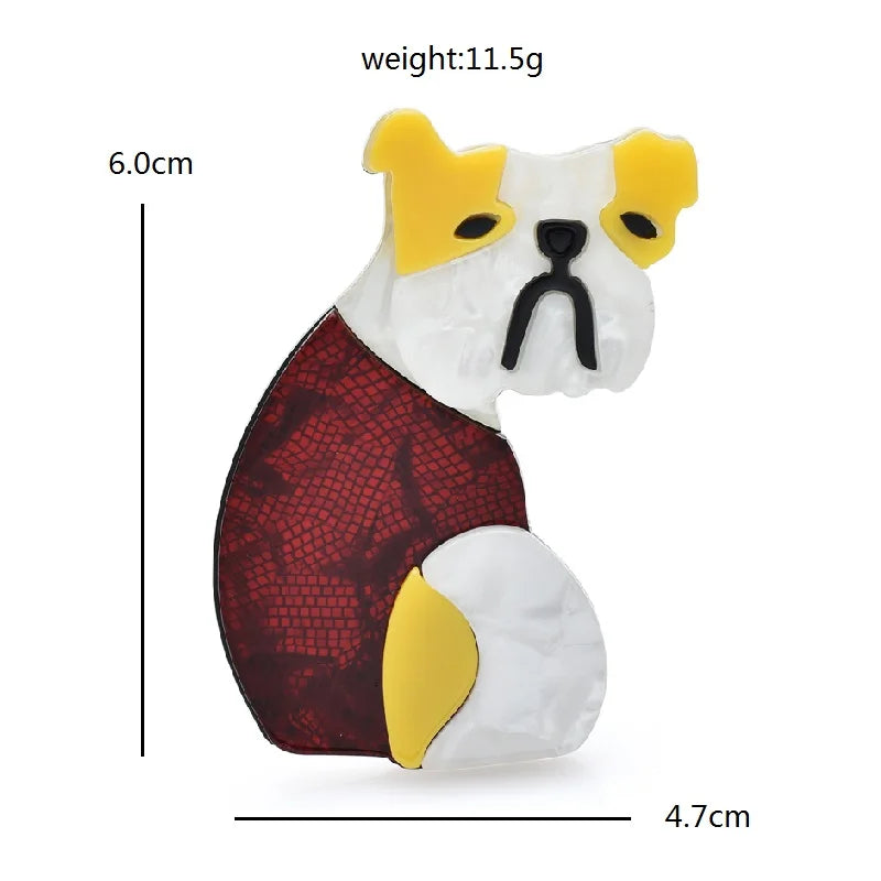 Wuli&baby Lovely Acrylic Dog Brooches For Women's Clothes Backpack Brooch Pins Gifts