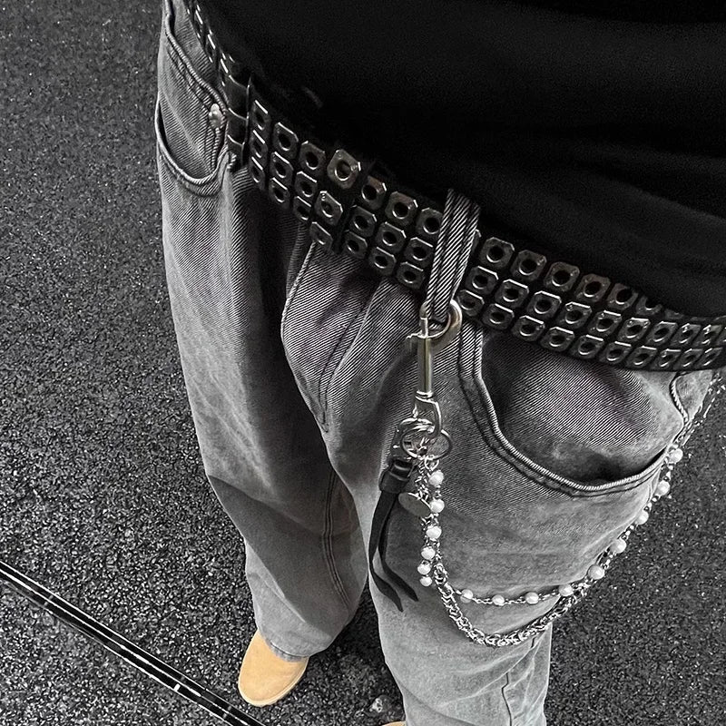 High Quality Hollow Rivet Designer Belt For Men And Women Gothic Accessories personality Punk Style Ideal choice for Gift  Jeans