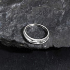 PENDRA Minimalist Embossing Radiation Steel Ring