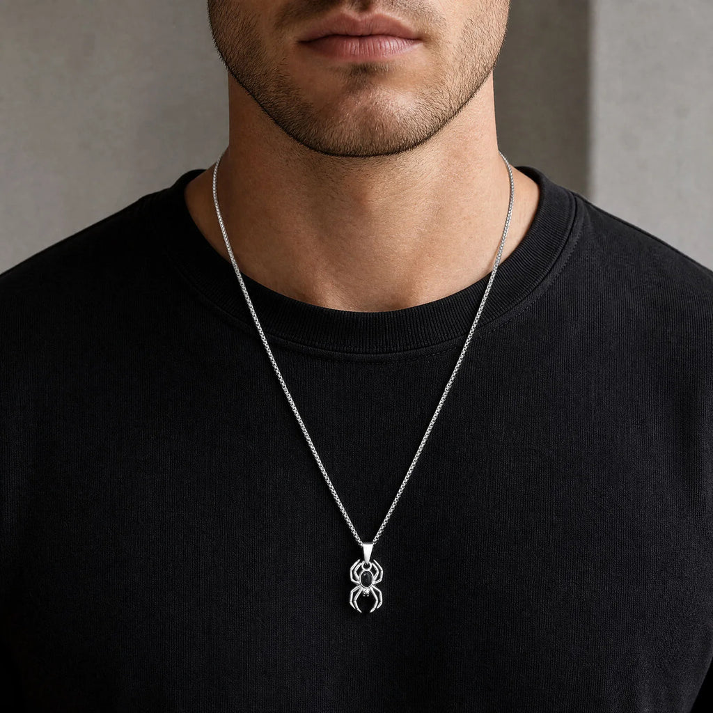 PENDRA Spider Onyx Pendant Necklace