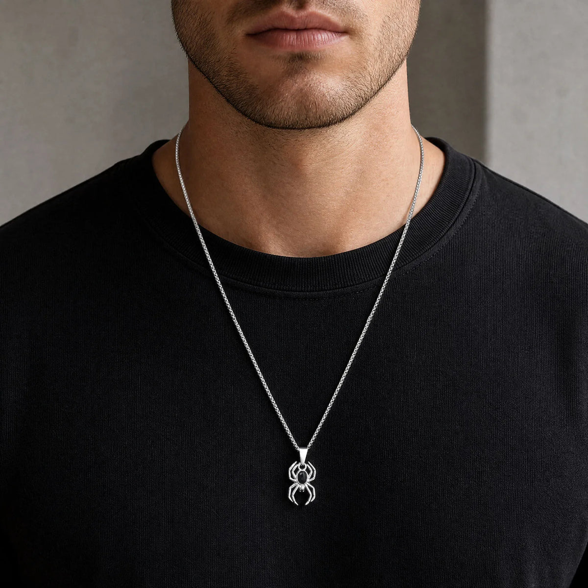 PENDRA Spider Onyx Pendant Necklace