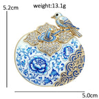 PENDRA Persimora Bird and Persimmon Brooch