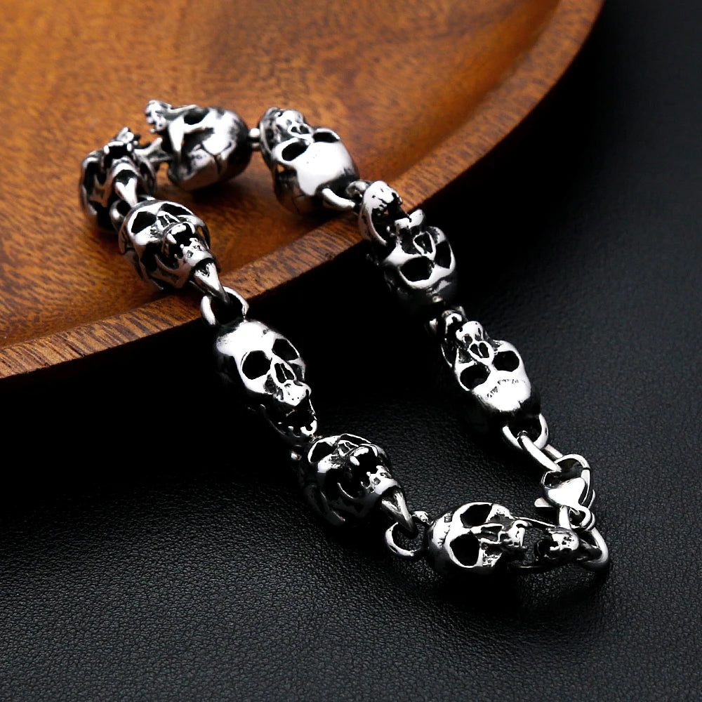 PENDRA Skullforge Full Skull Stainless Steel Bracelet