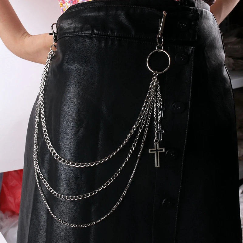 PENDRA Crossstar Layered Waist Chain Keychain