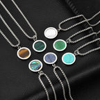 PENDRA Tiger Stone Round Pendant Necklace