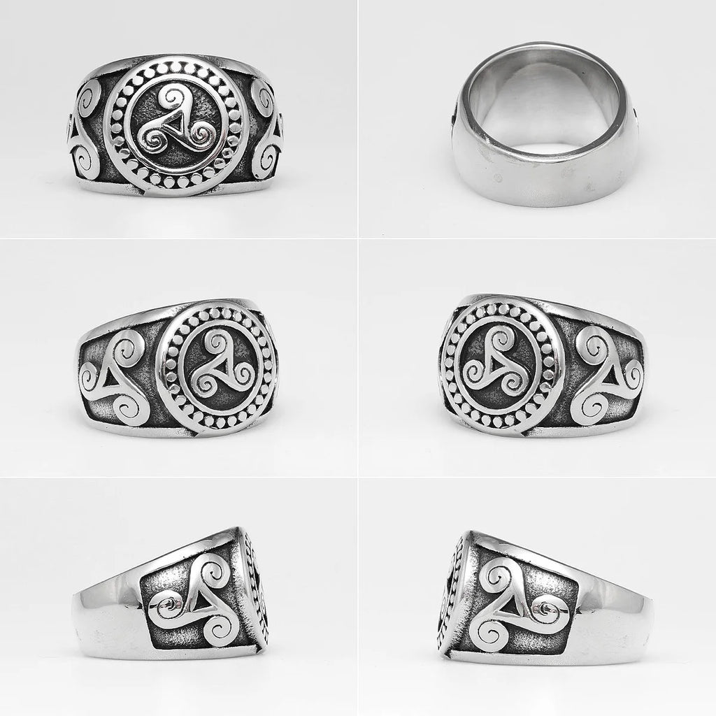 PENDRA Totem Celtic Knot Steel Ring