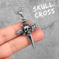 PENDRA Skull Cross Sword Steel Necklace