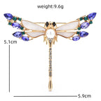 PENDRA Dragonfly Grace 2-Color Rhinestone Brooch
