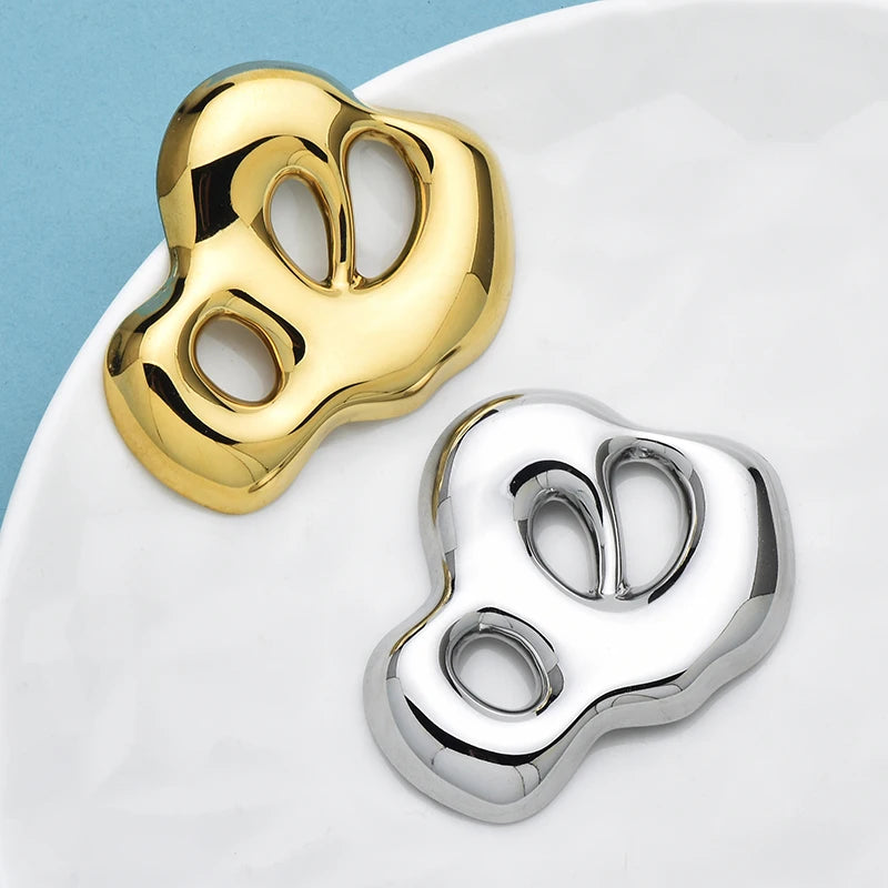 PENDRA Stainless Steel Art Cloud Brooch