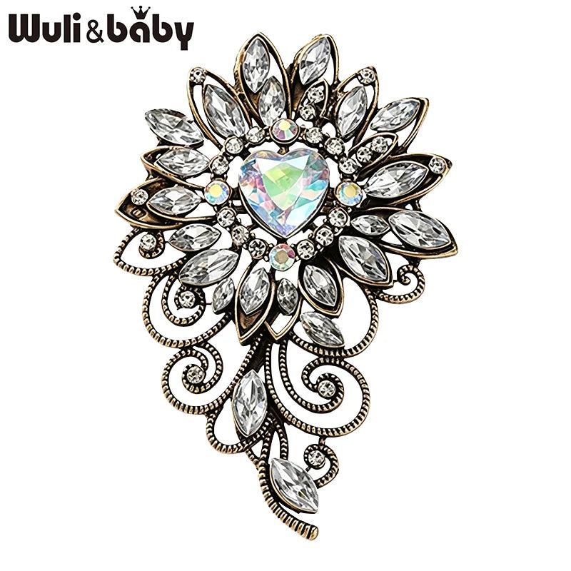 PENDRA Regalia Crystal Flower Brooch