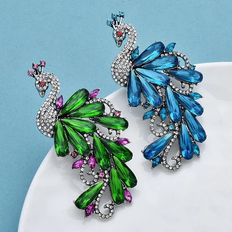 PENDRA Royale Crystal Peacock Brooch