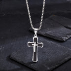 PENDRA Cross Black Gold Pendant Necklace