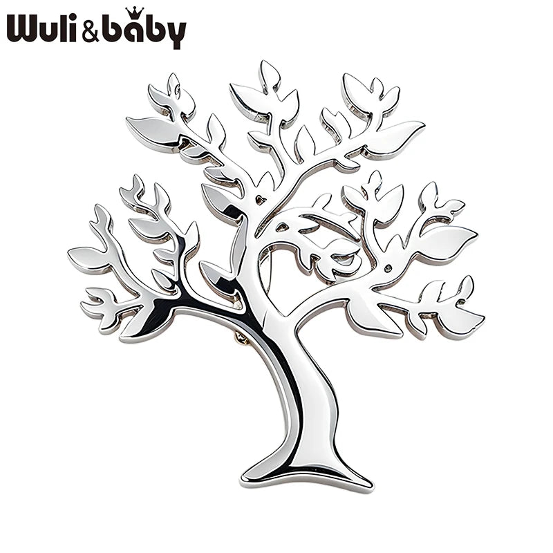PENDRA Arboris Stainless Steel Tree of Life Brooch