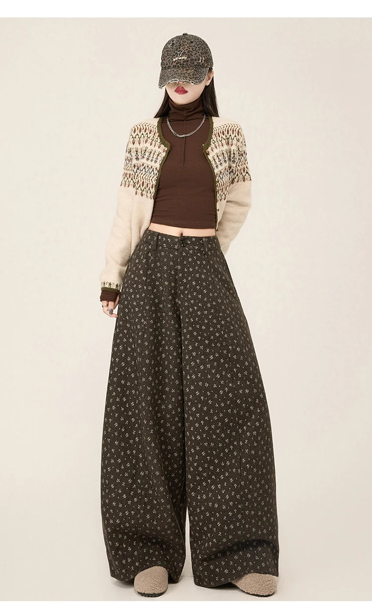 PENDRA Lazy Floral Woolen Pants