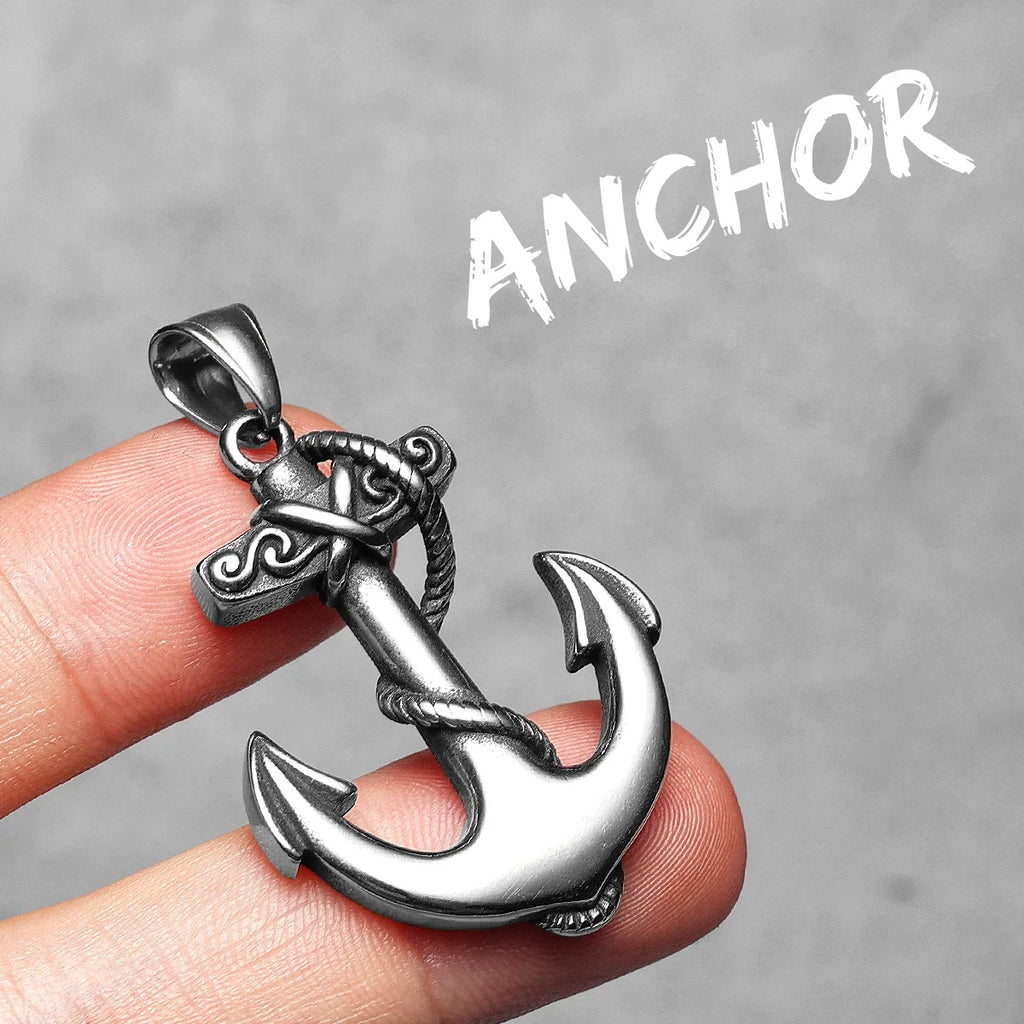 PENDRA Pirate Anchor Steel Necklace