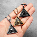 PENDRA Masonic Illuminati Eye Steel Necklace