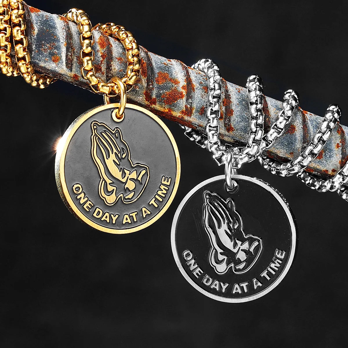 Prayer Religion Believer Stainless Steel Men Women Necklaces Pendants Chain Amulet Punk Trendy Jewelry Creativity Gift Wholesale