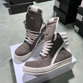 PENDRA Brown Geobasket Brown Cow-Suede High-Top Zip Thick-Sole Edition 2 Ankle Boots