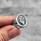 Heart of God Religious Cross Stainless Steel Mens Rings Punk Amulet for Male Boyfriend Biker Jewelry Creativity Gift Wholesale