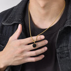 PENDRA Black Gold Pendant Necklace