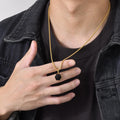 PENDRA Black Gold Pendant Necklace