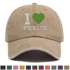 1pc 1pcs "I Love Pickles" Duckbill Cap with Pickle Print - Adjustable Snapback Baseball Hat, Lightweight Breathable Suitable