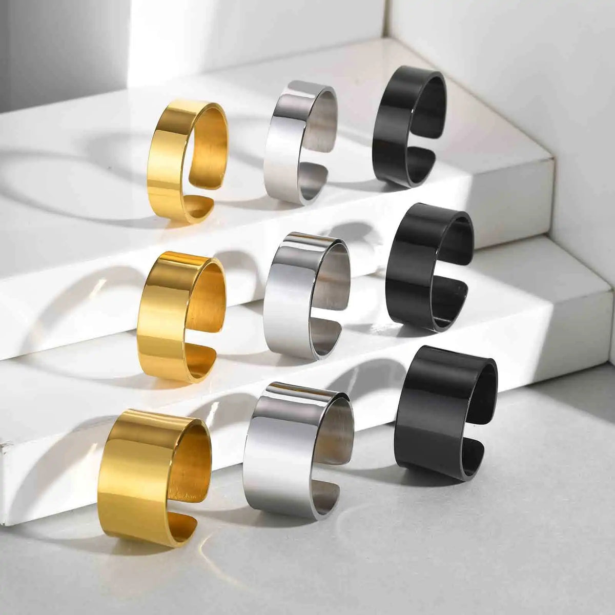 PENDRA Bend High Polished Steel Ring