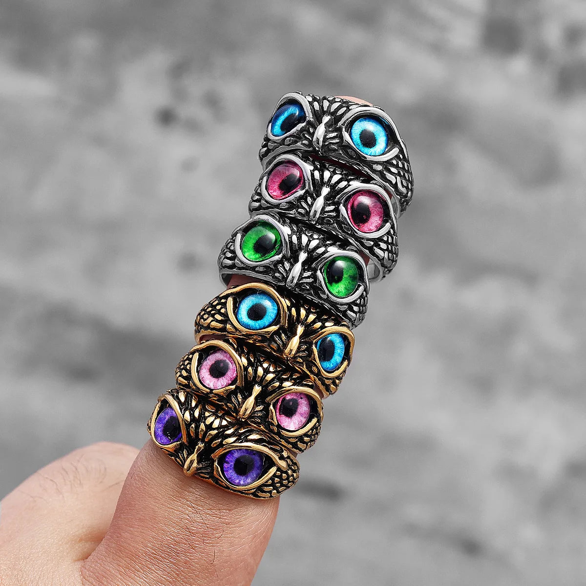 Multiple Color Cute Owl Stainless Steel Womens Mens Rings Punk for Gril Boyfriend Jewelry Creativity Gift Dropshipping Wholesale