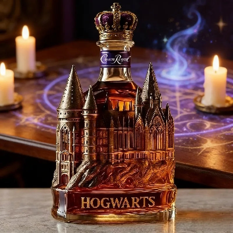 Elegant Crown Top Castle Glass Decanter, Whiskey Aerator for Home Bar, Medieval Themed Barware, Premium Whisky Carafe, Perfect