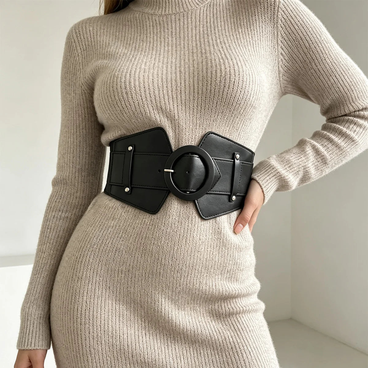 PENDRA Zaraaya Black Gothic Wide Corset Belt