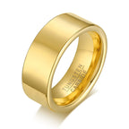 Basic 8mm Wedding Bands for Men, Male Classic Plain Tungsten Carbide Finger Band Ring Jewelry