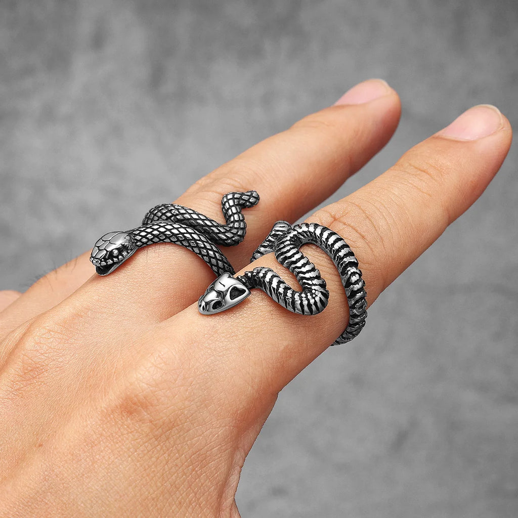 PENDRA Animal Snake Bone Steel Ring