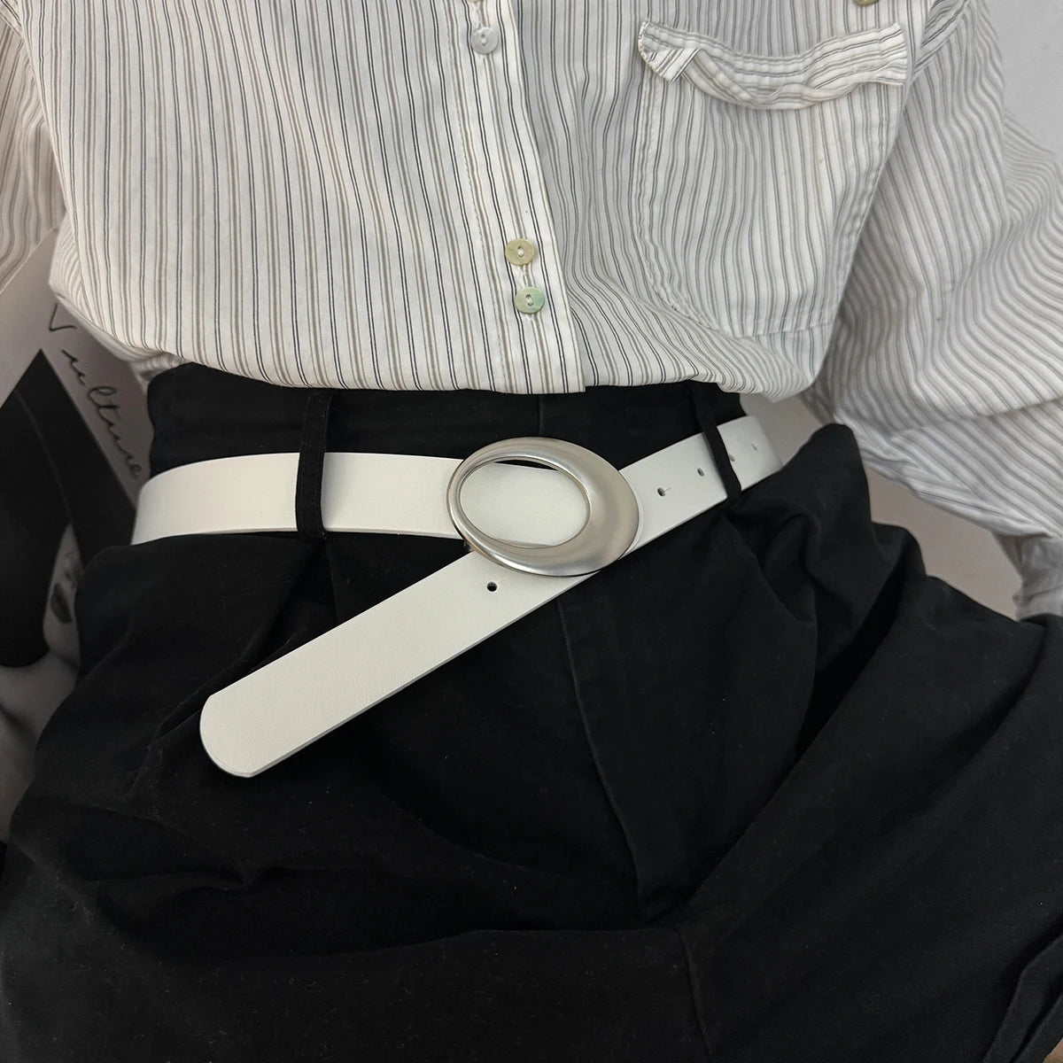 Vintage Belt Moon Star Punk Decoration Couple Y2k Buckle Metal Men and Women Pu Leather Belt Jeans Pants Belt