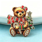 PENDRA Noel Rhinestone Christmas Bear Brooch