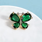 PENDRA Cute Butterfly Collar Pins For Women Girls 2-color Rhinestone Insects Brooch