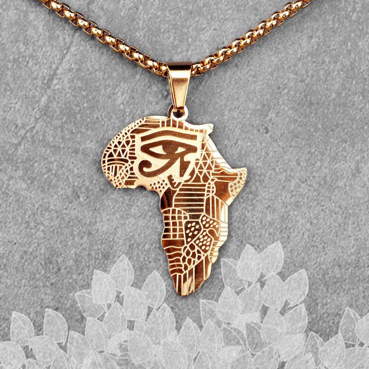 Africa Map Men Necklaces Pendants Chain Punk Hiphop Trendy for Boyfriend Male Stainless Steel Jewelry Creativity Gift Wholesale