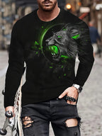 PENDRA Black White Lion Long-Sleeve Long Sleeve T-Shirt