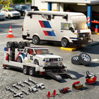 1536Pcs Building Block Race Car Trailer & Van Model Kit DIY Vehicle Transporter Se Assembly Construction Toy Educational Puzzle