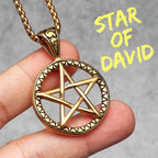 PENDRA Star David Masonic Steel Necklace