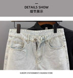 Light Blue Denim Shorts CowBoys Simple Solid Brand Summer New Slim-fit Non-elastic Washed Casual Half Pants Bermuda Shorts