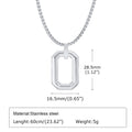 PENDRA Square Geometric Hollow Pendant Necklace